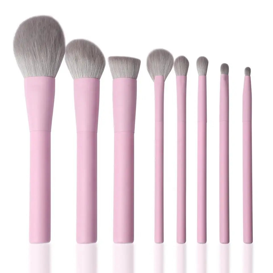 Pink Makeup Brush Set Private Label Wholesale Bulk Cosmetic Synthetic Hair Vegan Brushes Free Custom Logo Beauty Tool 10Sets