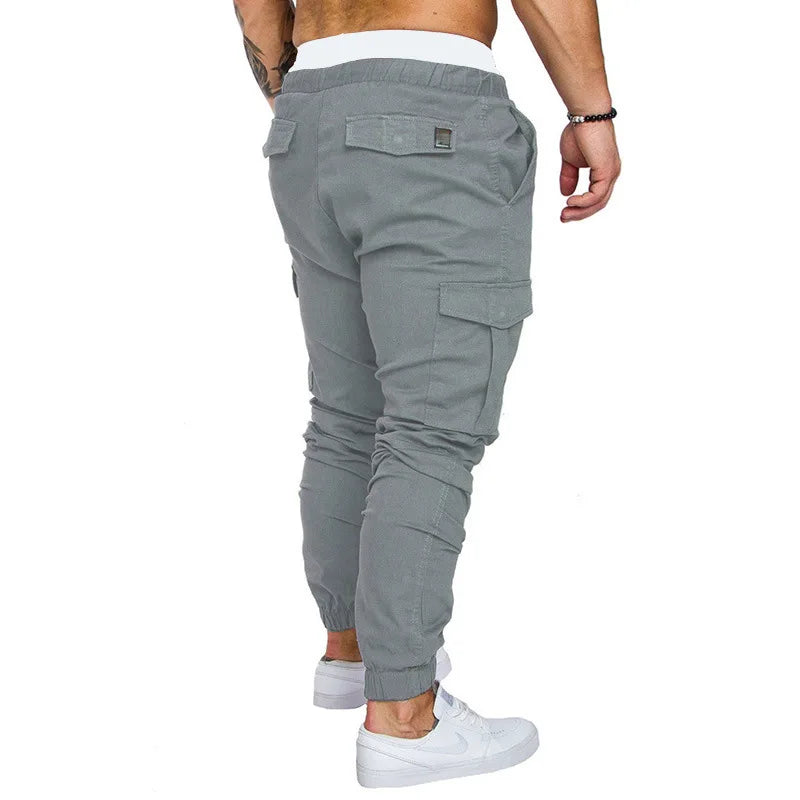 2025 New Male Trousers Mens Joggers Solid Multi-pocket Pants Sweatpants Men Pants Hip Hop Harem Joggers Pants Running men's gym
