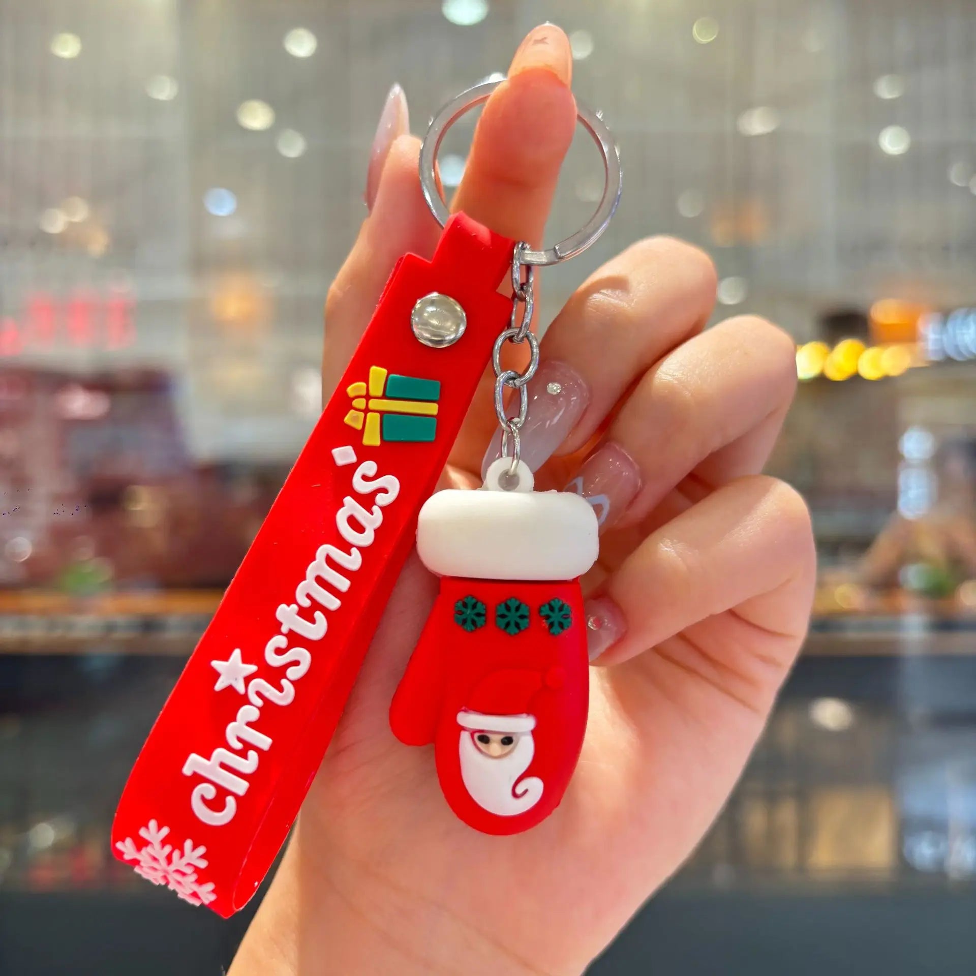 Christmas Gift 2025 Cute Santa Keychain Cartoon Pendant for Bag Car Keys Decor Stocking Stuffer for Kids Children Daughter Son