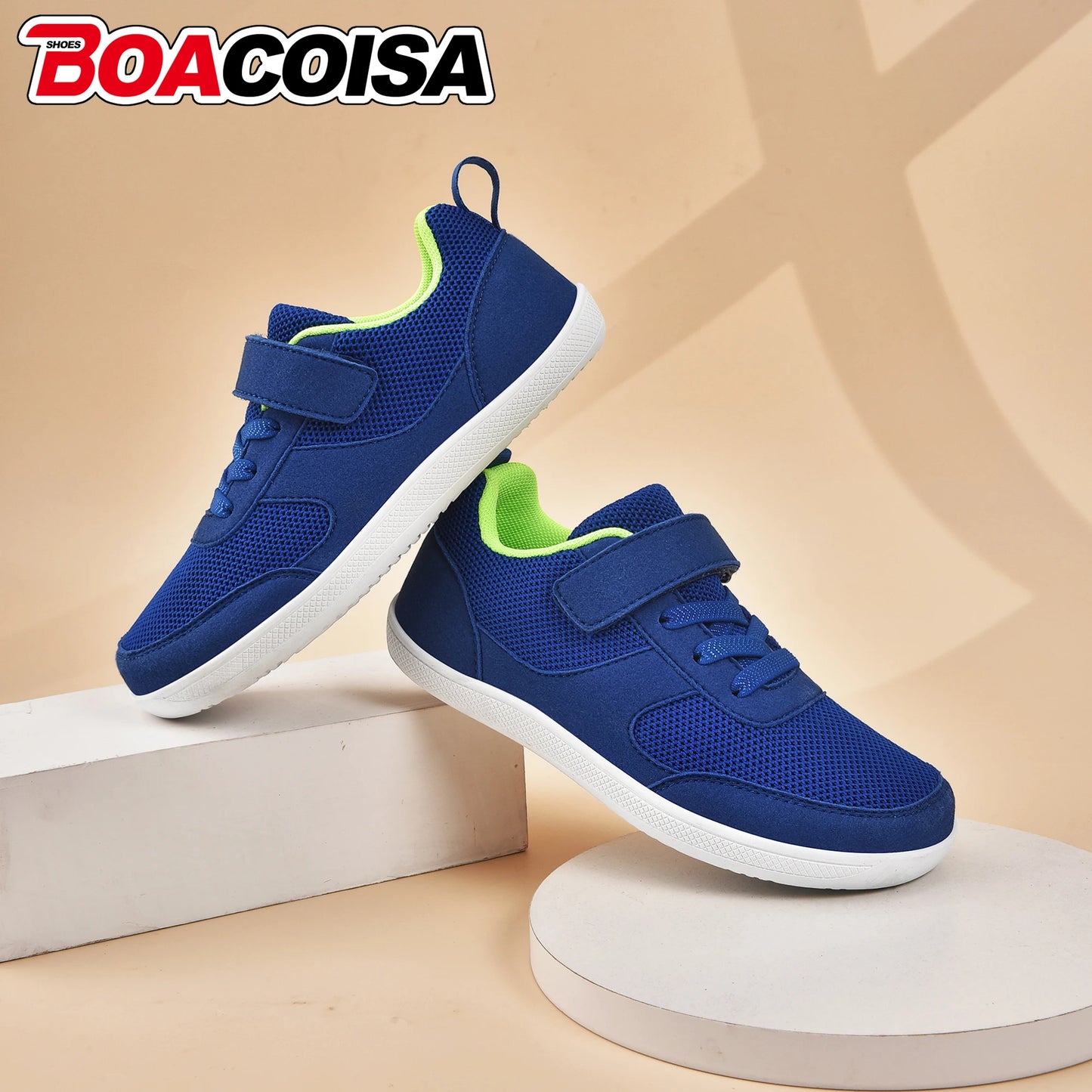 Kids Shoes Wide Toe Barefoot for Children Boys Girls Baby Sneakers Lightweight Hook&Loop Mesh Artificial Infant Toddler Tennis