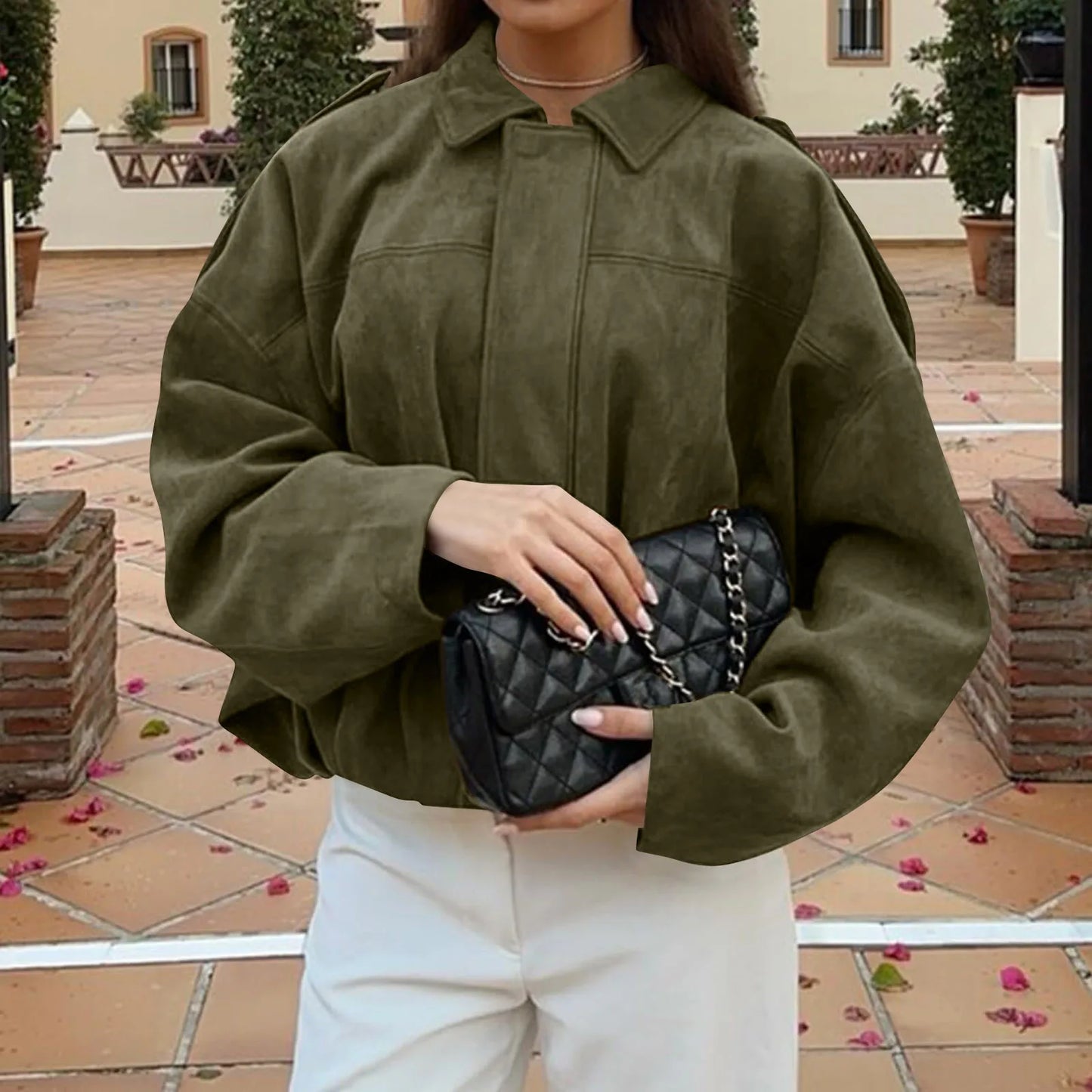 Women's Jacket Fashionable Long Sleeve Zip Up Cropped Coat Autumn Streetwear Cropped Jackets Chic Street Youth Casual Jackets