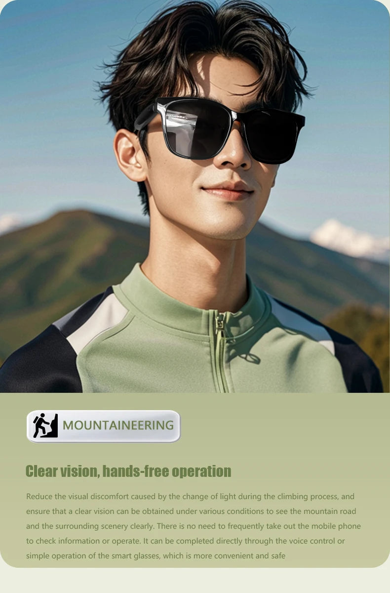 Smart Glasses Anti-blue Light Make Receive Calls Music Calling Noise Reduction UV400 Protection BT TWS Glasses Sports Women Gift