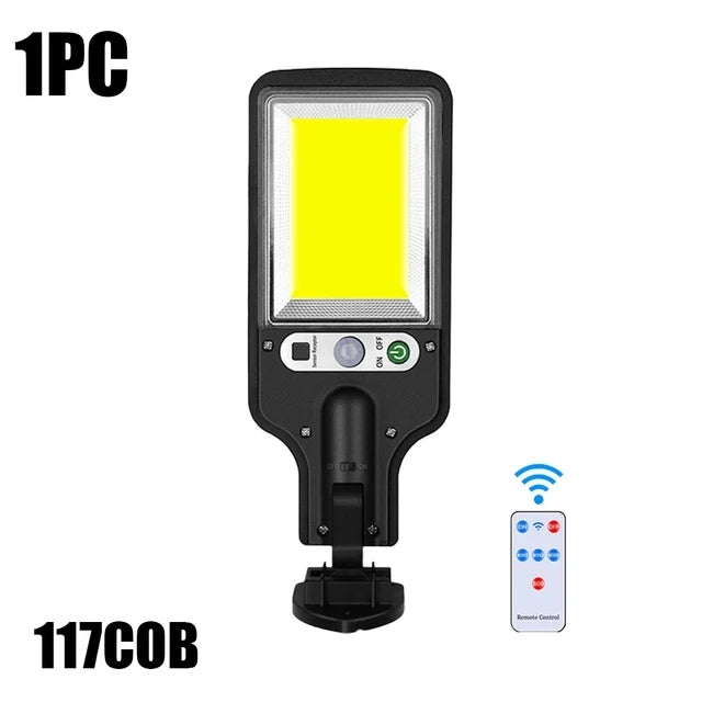 Solar Street Lights Outdoor, Solar Lamp With 3 Light Modes Waterproof Motion Sensor Security Lighting for Garden Patio Path Yard