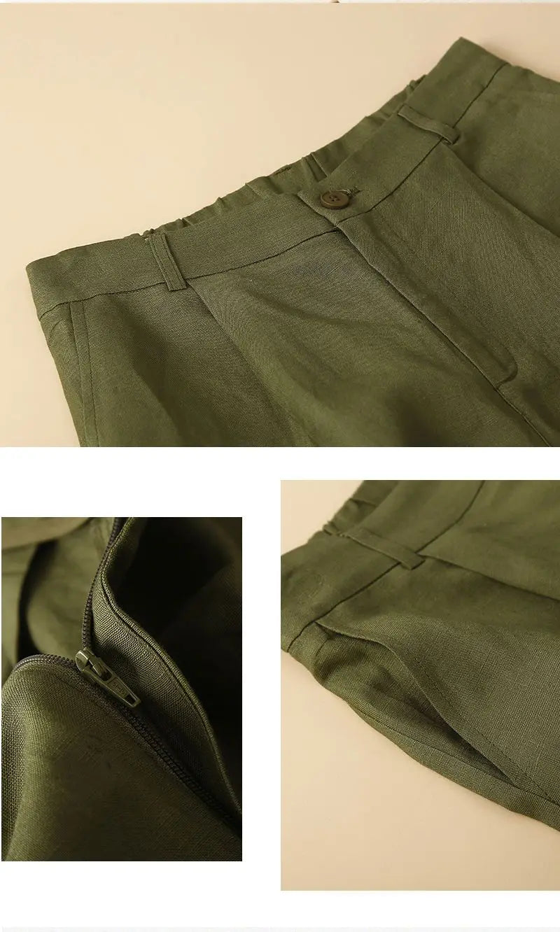 Women's Shorts Cotton Linen High Waisted Short Pants Casual Loose Solid Purple Button Summer Shorts for Women