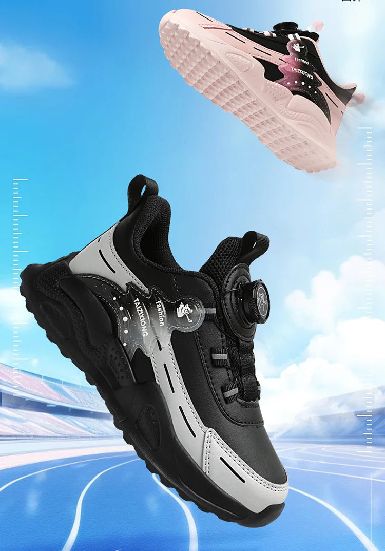 Fashion Children Shoes Boy Sneaker Non-slip School Casual Walking Shoes Leather Tennis Sport Shoes for Kids Girls 5 To 16 Years