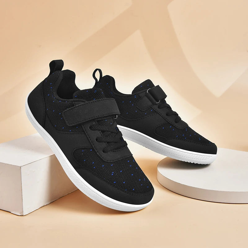 Kids Shoes Wide Toe Barefoot for Children Boys Girls Baby Sneakers Lightweight Hook&Loop Mesh Artificial Infant Toddler Tennis