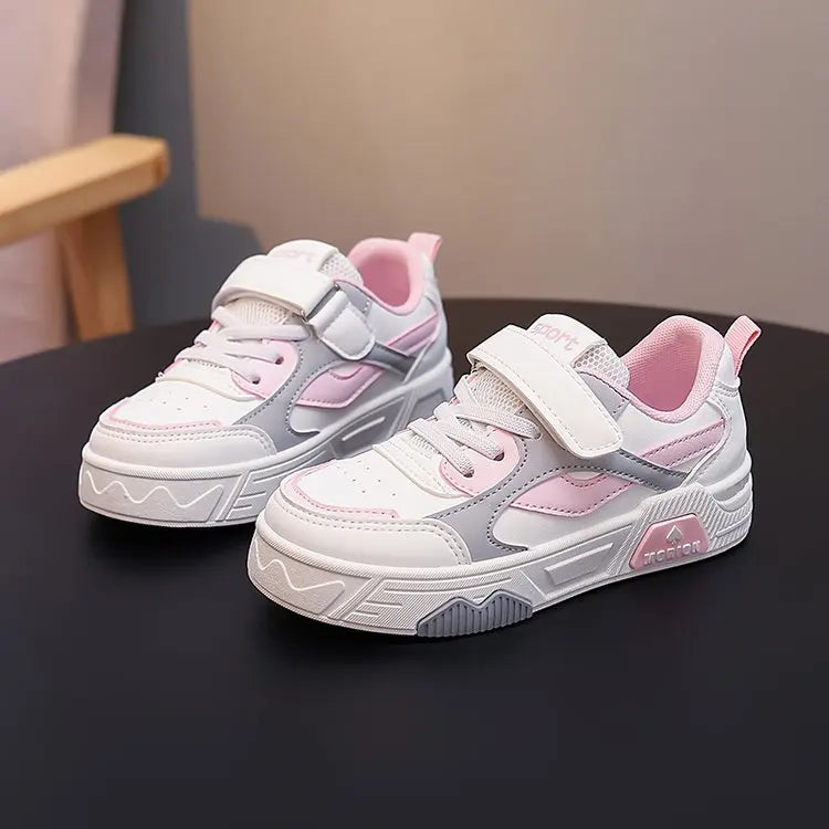 Tenis Sneakers Kids Spring/Autumn New Boys Girls Sports Shoes Casual Board Shoes Leather Soft Soled Children Small White Shoes