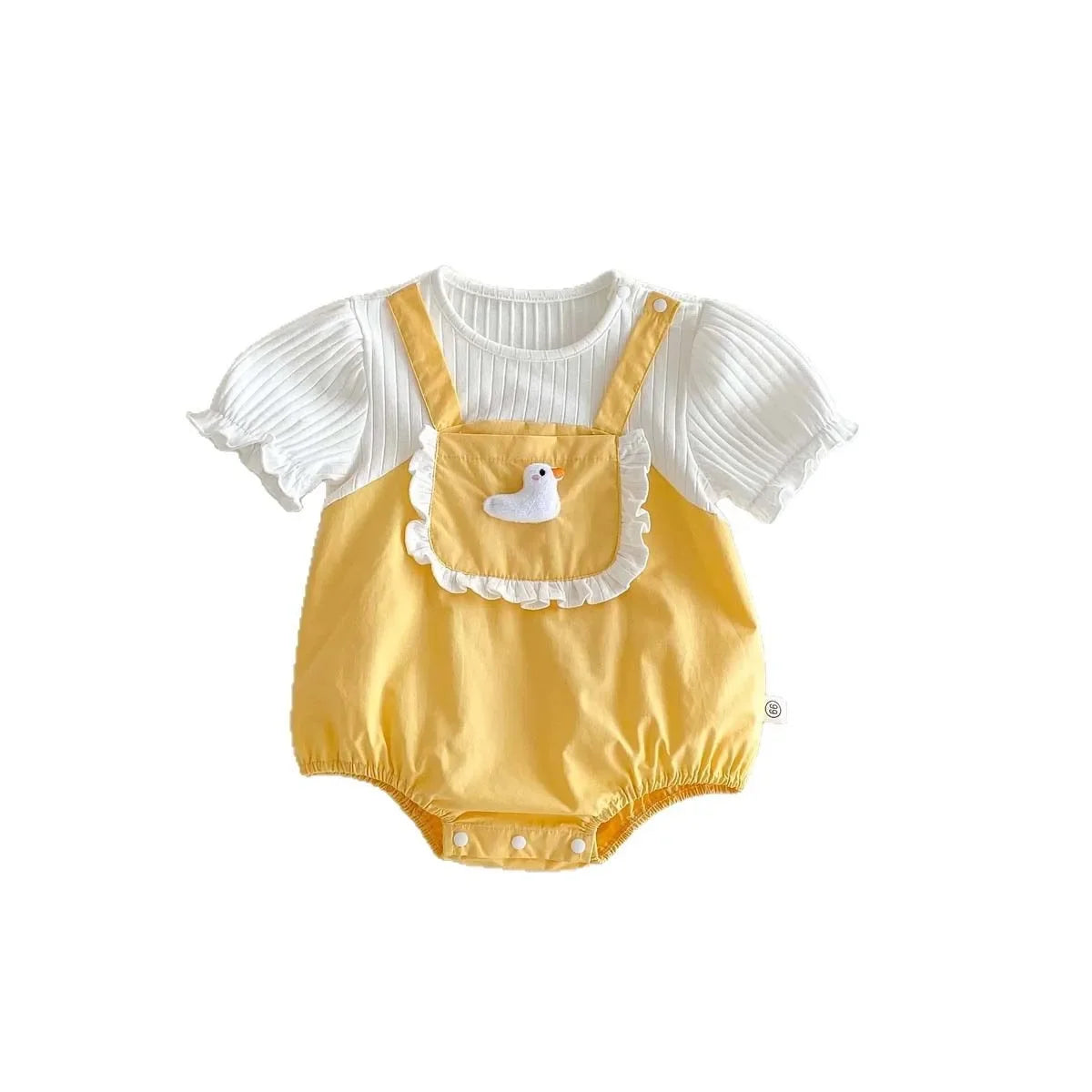 Baby Clothes Summer New Female Baby Strap Fake Two Piece Jumpsuit Newborn Super Cute Duckling