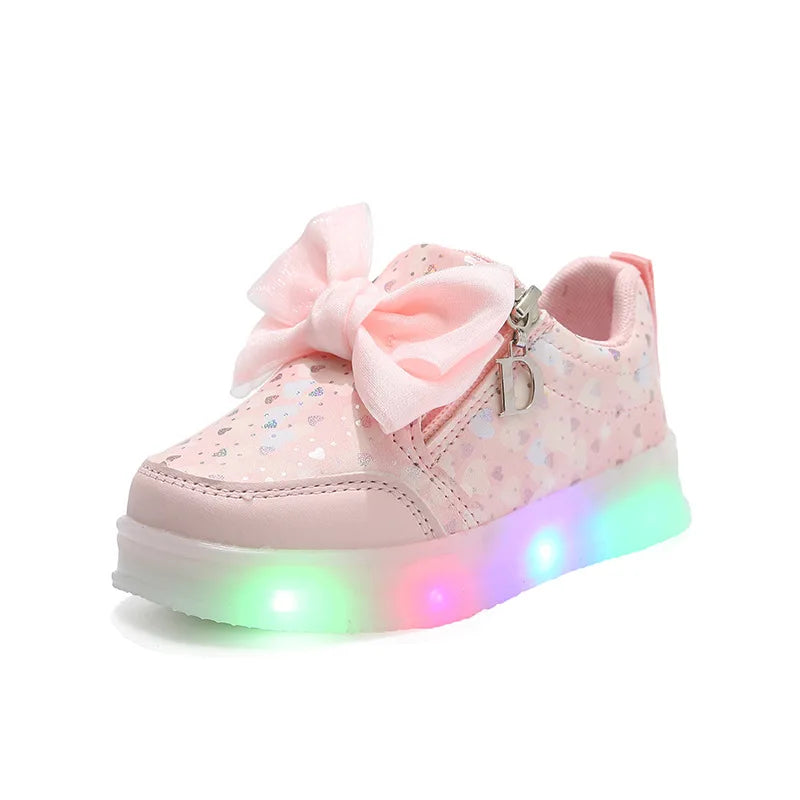 New Kids Shoes Autumn Retro Soft Girl Shoe Glowing Princess Delicate Child Shoes Casual Trend Versatile Designer Short Boot 2025