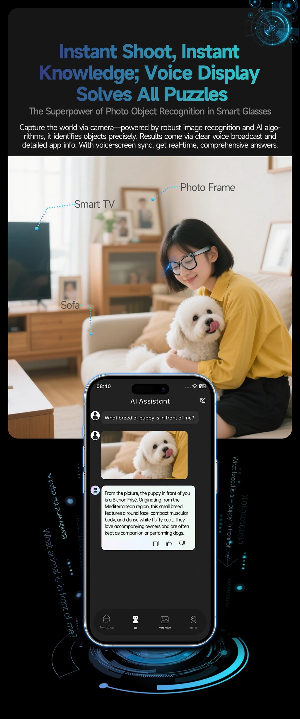 800W With Camera Smart Glasses Woman Video Recording AI Photo Recognition Eyewear Earphone Call Translation Voice Sunglasses Men