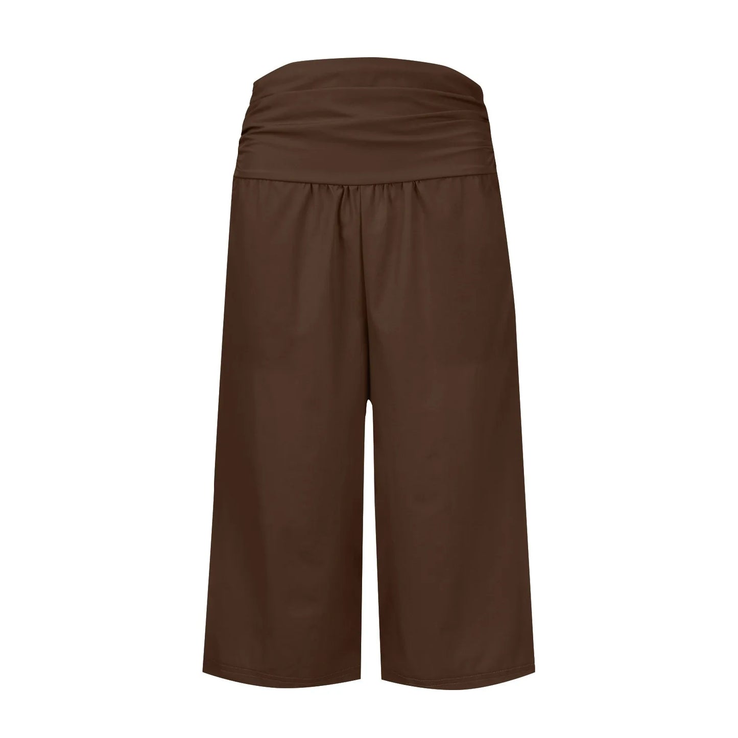 women pants summer loose cropped pants High Waist Solid Color Casual Trousers Pants With Pockets cozy breathable pantalon femme