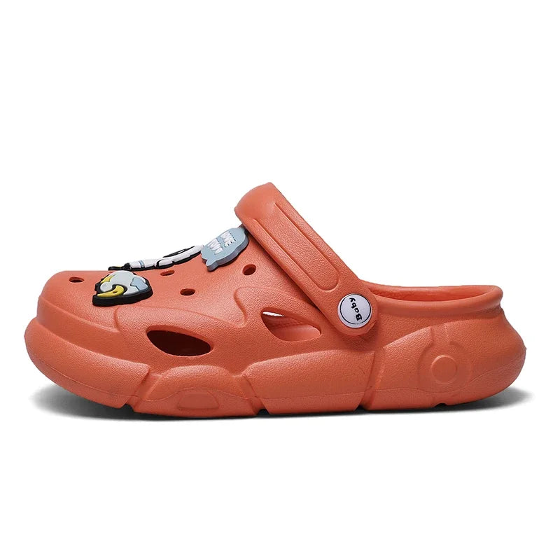 2024 New Girls Clogs Children Sandals 6-12 Years Kids Casual Summer Shoes Sports Soft Thick Sole Slippers for Girl Toddler Shoes