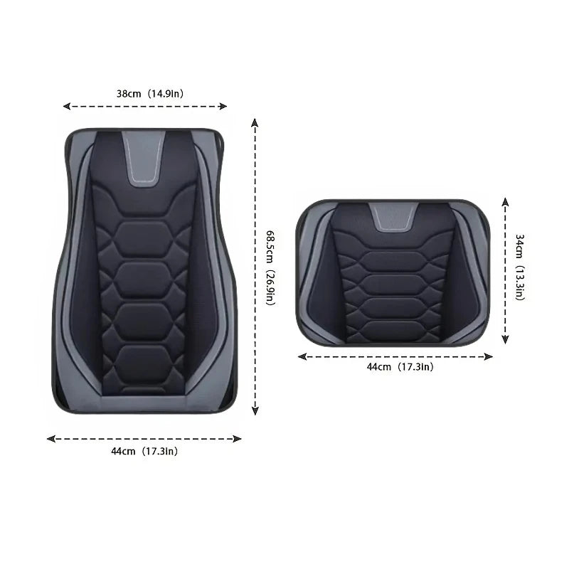 4PCS Car Floor Mats Universal Waterproof Front Rear Full Set Auto Rugs Wear Resistant and Dirt Resistant Leather Auto Carpet