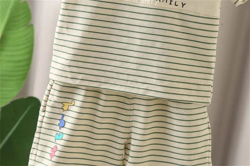 New Kids Clothes Summer Children Boy Strips T Shirt Shorts 2Pcs/set Child Toddler Clothing Infant Sportswear 1 2 3 4 5 YEAR