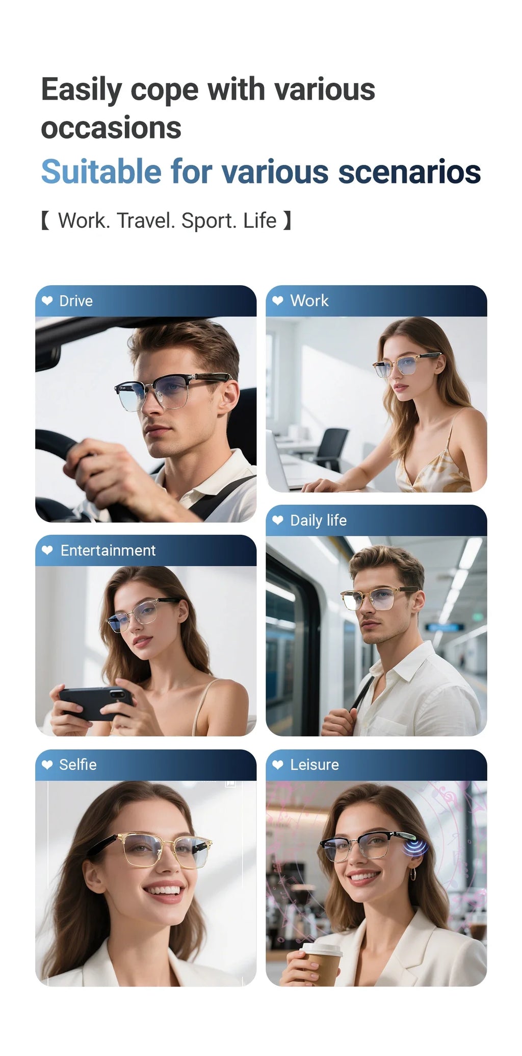 GT-33 smart glasses anti-blue light glassesTranslation Sunglasses Voice Remote Control Music Eyewear Waterproof Eyeglasses