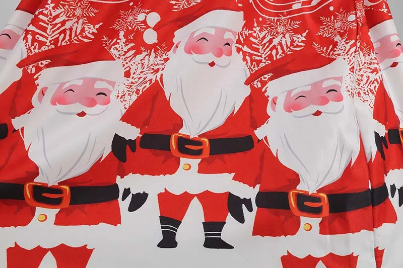 Christmas Dresses for Women Winter Pinup Rockabilly Sexy Cosplay Party Dress Santa Claus Snow Print Cocktail Prom Dress