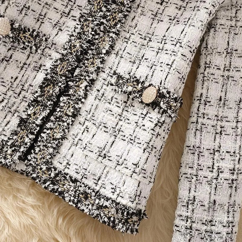 Women's Jackets  Women's Jacket Spring new Trendy Ladies Short Joker Temperament Small Fragrant Tweed Coat Tweed Coat Cardigan