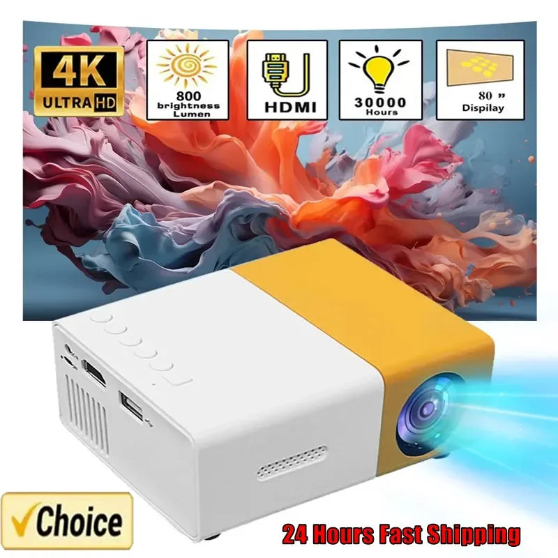 2025 Smart Projector 1000 Lumens,  Home Theater &  Outdoor Camping