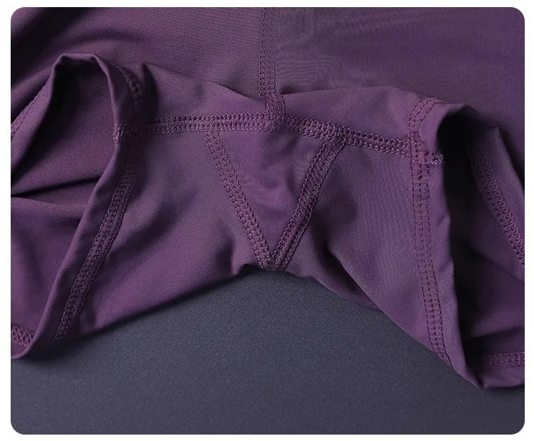 Women's 2 in 1 Shorts with Pockets - Lightweight Breathable Loose Anti-Disclosure Split Side for Yoga Running Gym