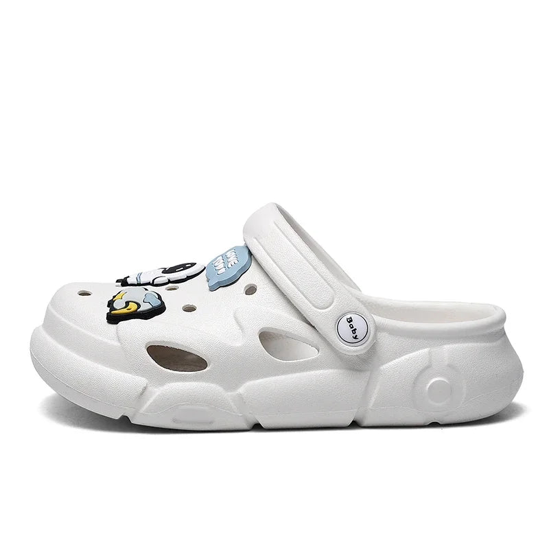 2024 New Girls Clogs Children Sandals 6-12 Years Kids Casual Summer Shoes Sports Soft Thick Sole Slippers for Girl Toddler Shoes