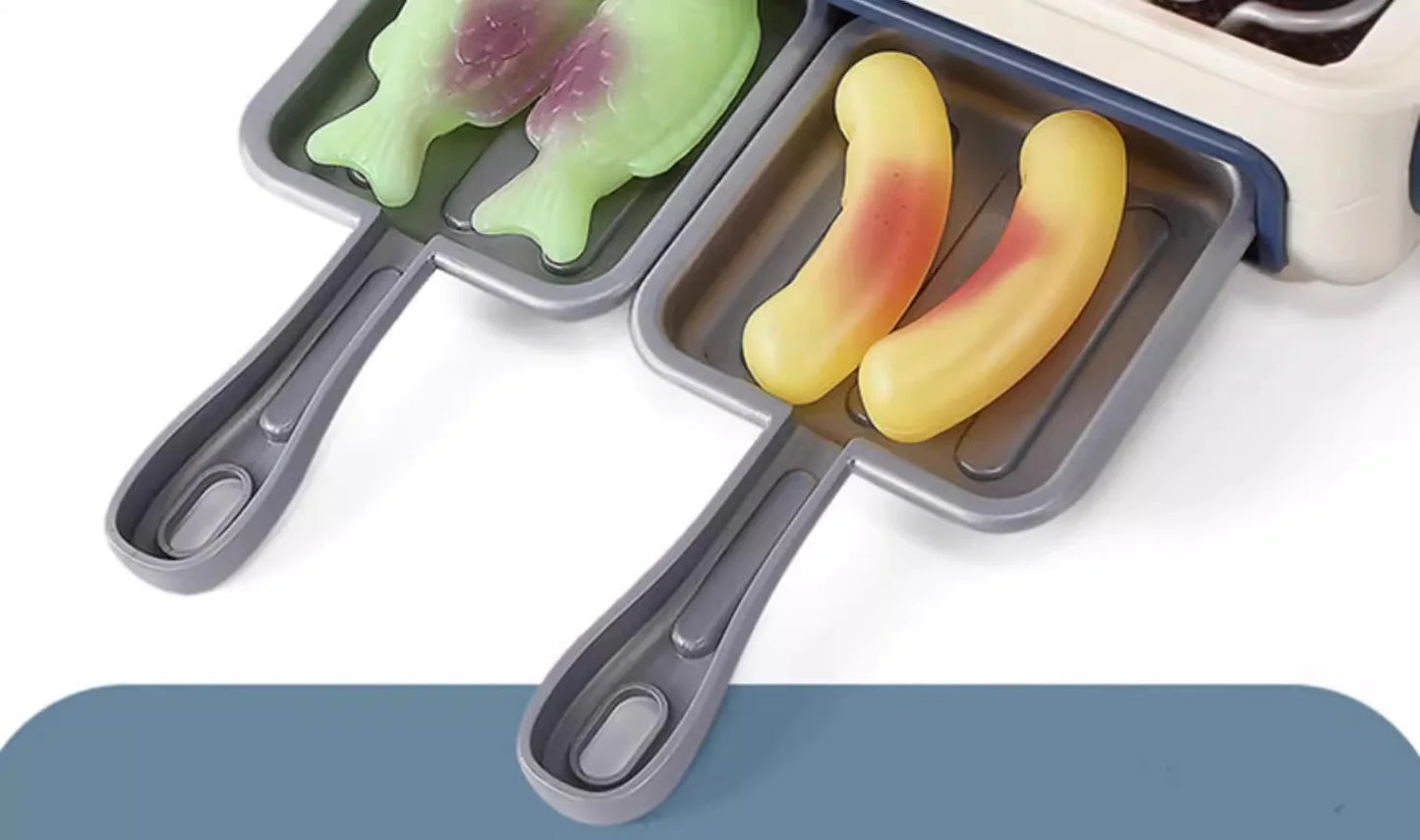 Kids Simulated Barbecue Set with Spray Light and Sound Pretend Play Kitchen Cooking Toy BBQ Educational Toys for Kids Xmas Gifts