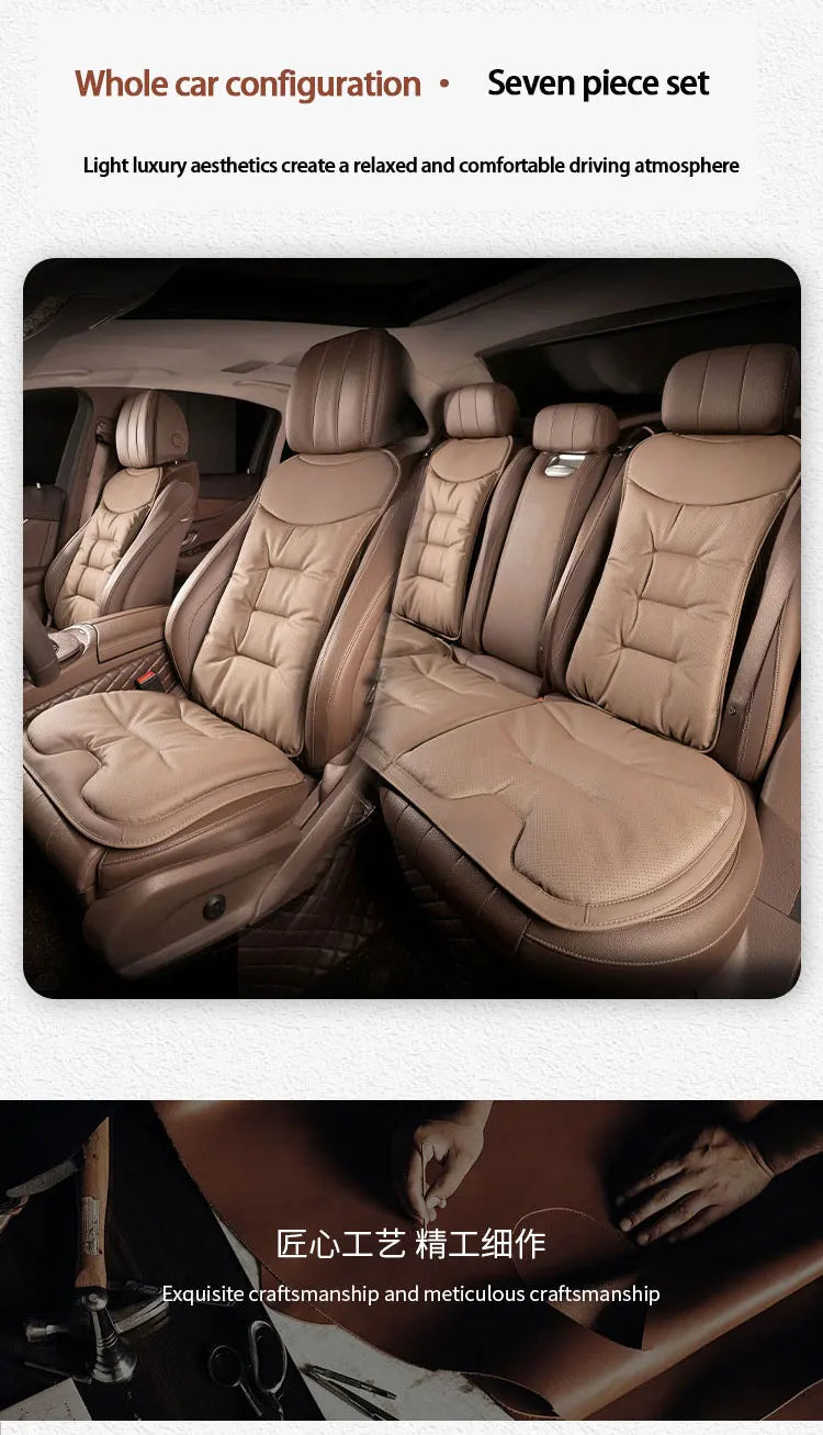 Universal Car Seat Cover Leather Cars Seat Waist Cushion Covers Four Season Auto Interior Seats  Protection Pad Car Accessorie