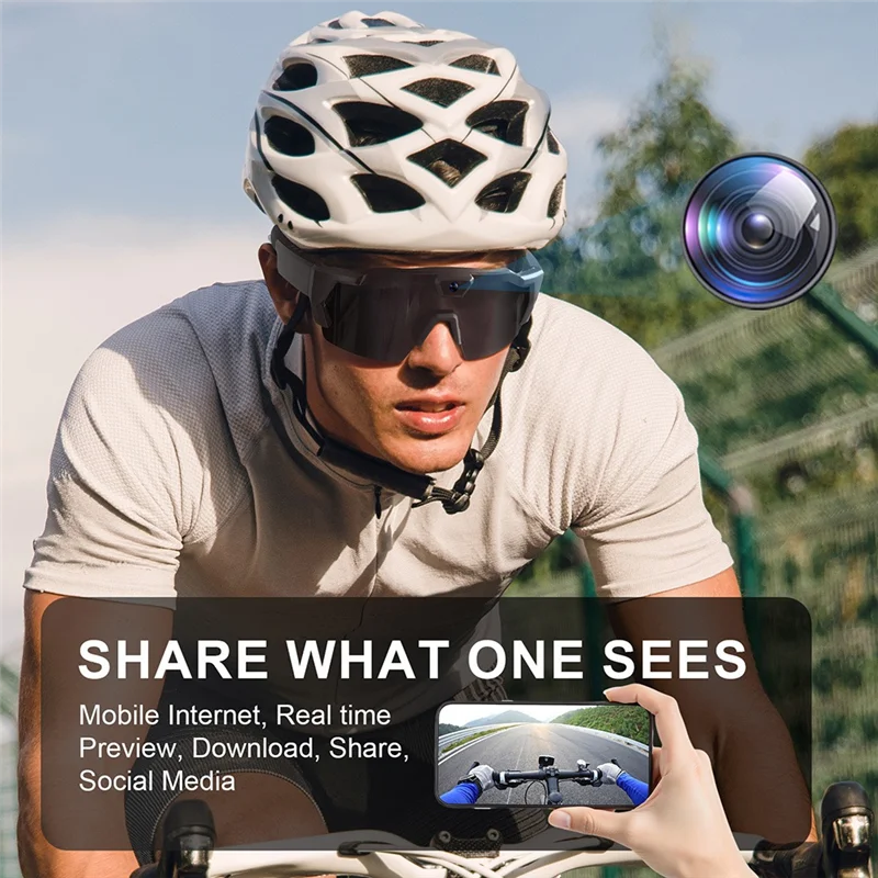 ABHT-HD Video Recording Sunglasses Smart Action Camera Glasses Bicycle Outdoor Driver Recorder Walk Cam