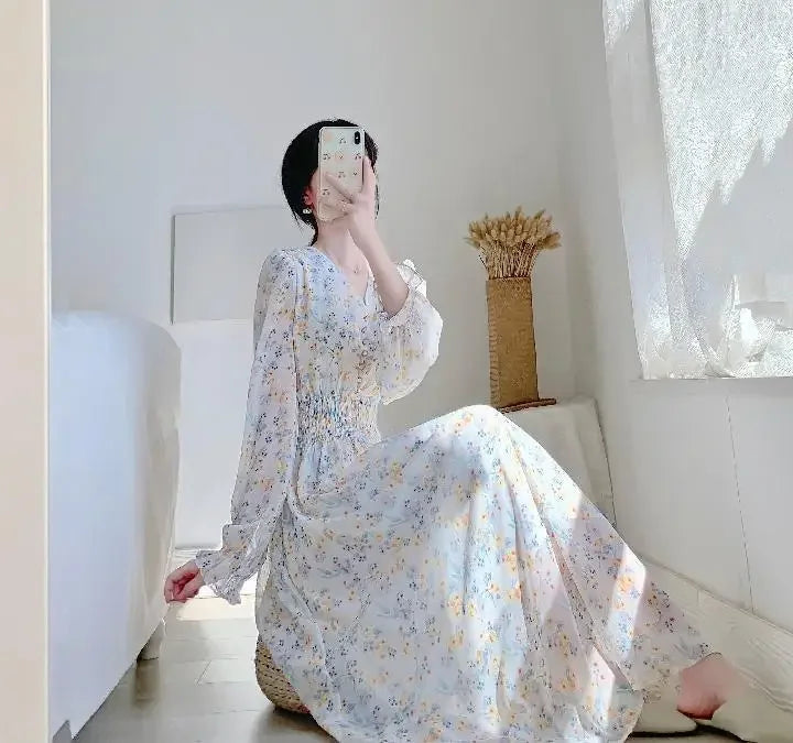 Evening Dresses for Women 2025 Silk Prom Flower Clothes Midi Woman Dress Party Chiffon Floral White Satin Aesthetic Outfits X G