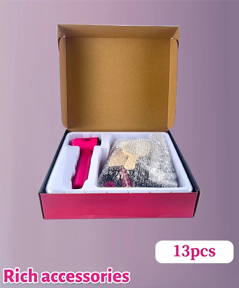 Hair Styling Play Set for Girls – Hair Clips, Mirror, Comb, Hairdryer, Hair Dye Tools – Role-Playing Kit for Ages 3+