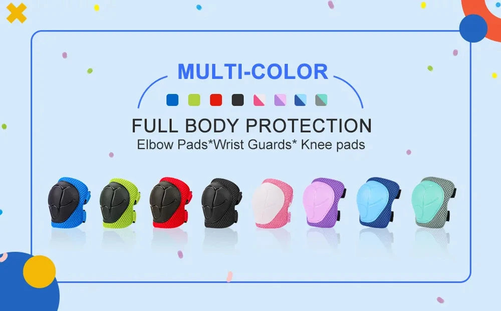 Kids Knee Pads Elbow Pads Age 3-7 Toddler Boys Girls, 6 In 1 Protective Gear Safety Set with Wrist Guard for Skating Cycling New