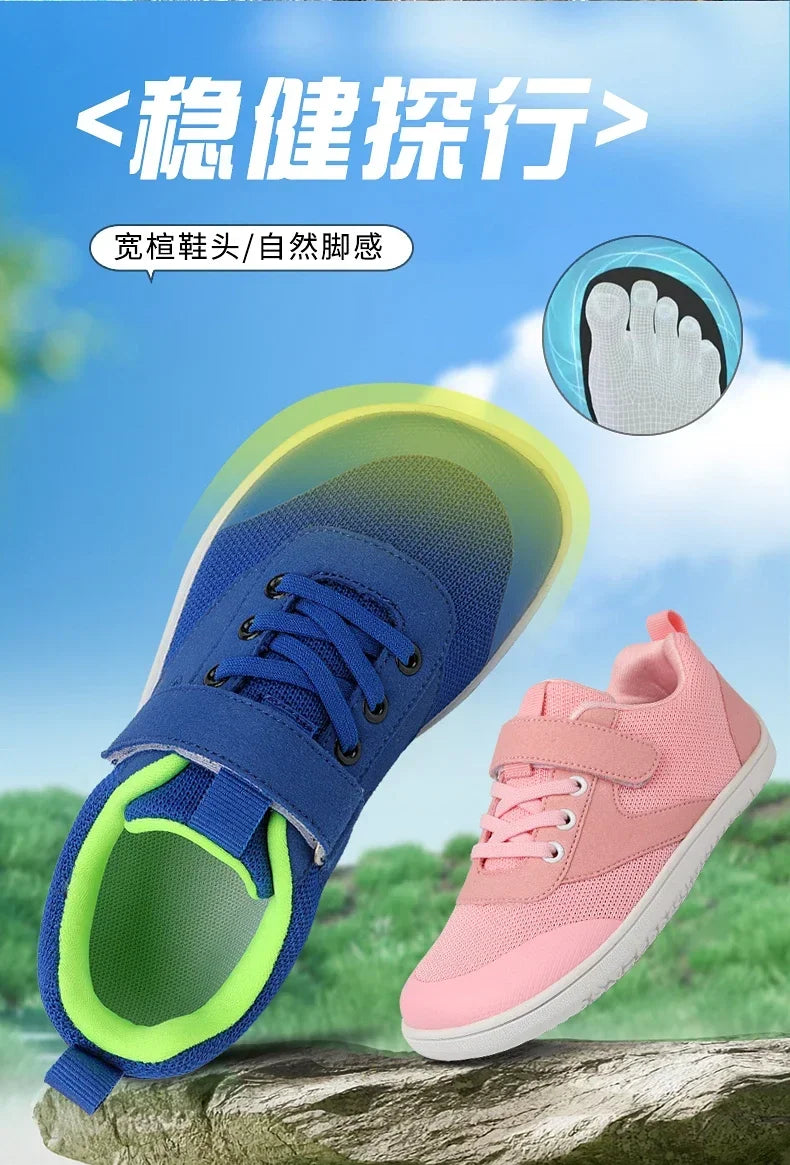 Kids Wide Barefoot Shoes Boys Girls Minimalist Sneakers Toddler Lightweight Non Slip Narutal Children Walking Shoes Skate Flat