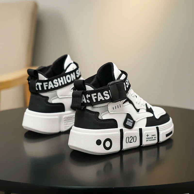 Children High Top Shoes Boys Sneaker Daily Walking Luxury Design Printed 6 To 12 Years Youth Boys Sports Shoes