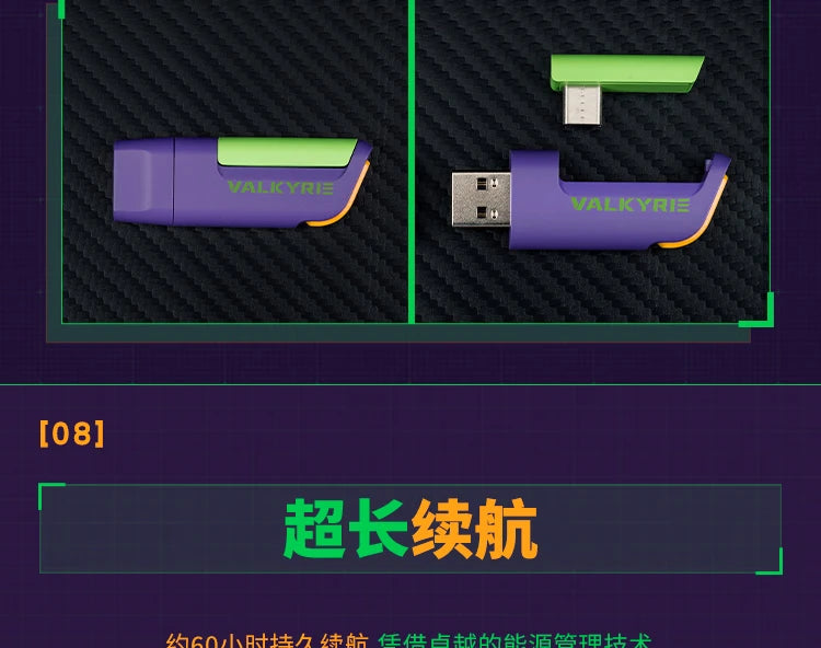 VALKYRIE VK S1 Gaming Headset Wireless Triple-Mode Detachable Microphone 15ms Ultra-low Latency Customized Gaming Headphones