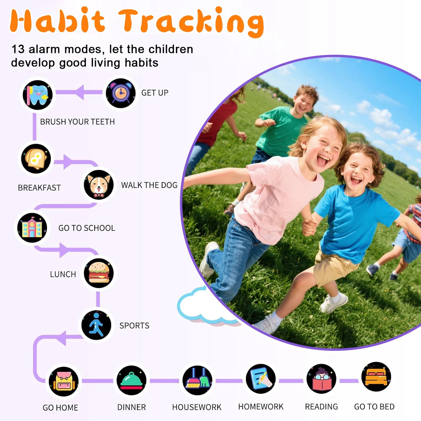 Kids Smart Watch 14 Games Audio Books Flashlight Camera Music Control Alarm Clock Stopwatch For Boy Girl Best Gifts 2025