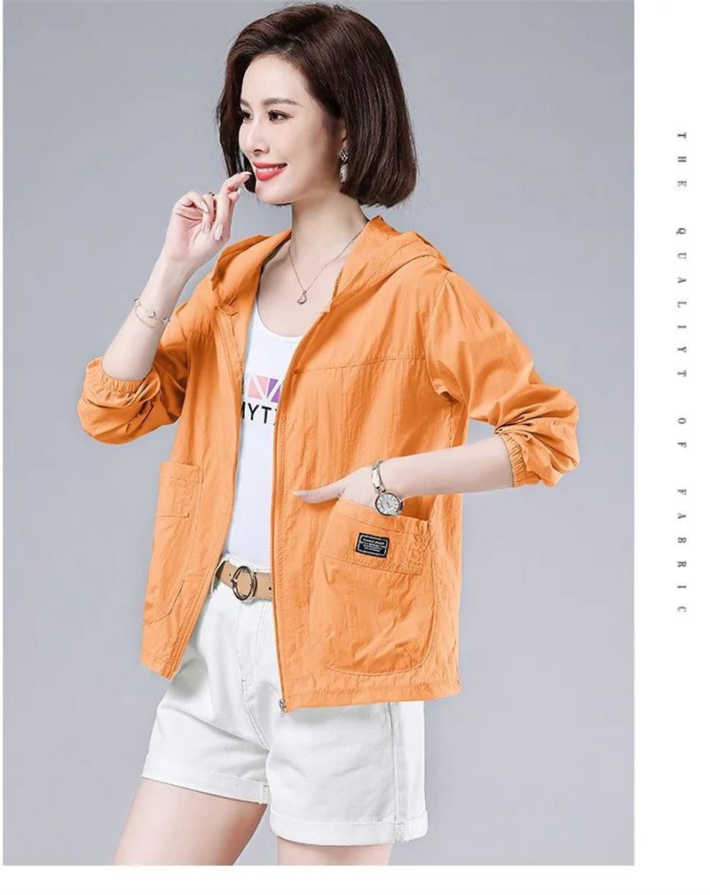 2025 New Summer Women Jacket Waterproof Sun Protection Clothes Thin Lightweight Jacket Women Quick Dry Sport Coat Windbreaker