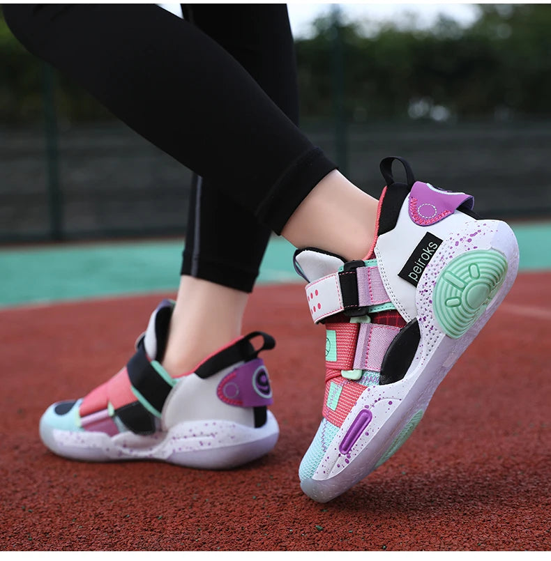 2024 New Children's Basketball Shoes For Boys Girls Non-slip Kids Sport Shoes Lightweight Outdoor Sneakers Trainers Footwear