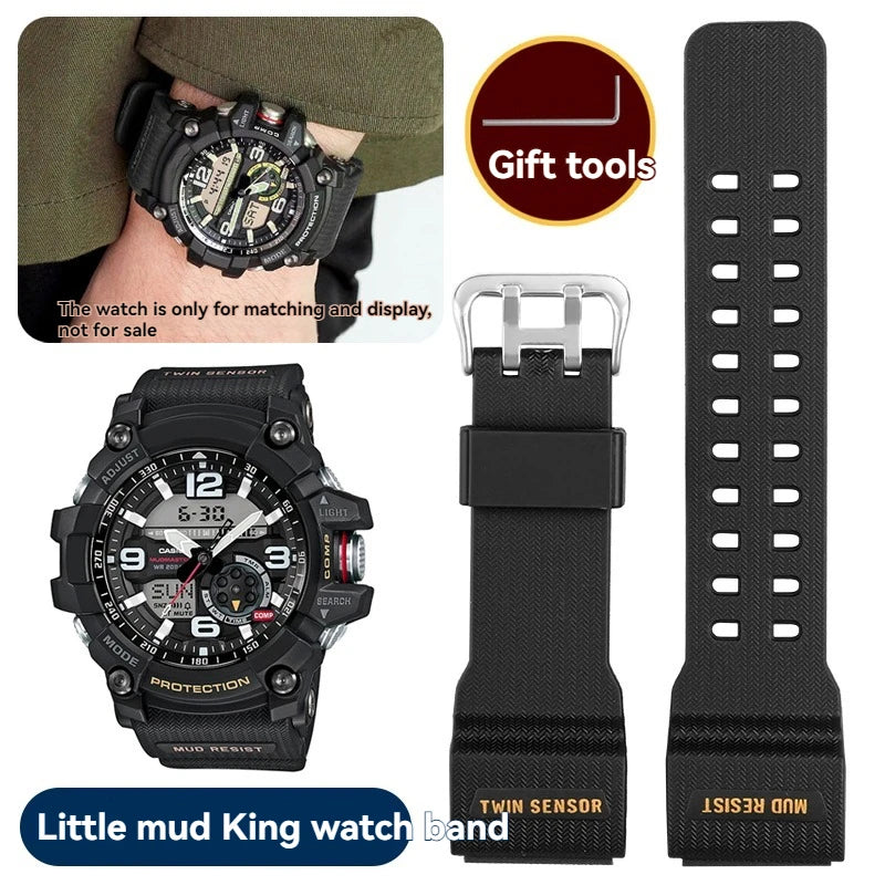 Resin Band for Casio G-SHOCK GG-1000/GWG-100/GSG-100 Mudmaster, Shockproof Watch Strap Replacement Outdoor Sports Accessories