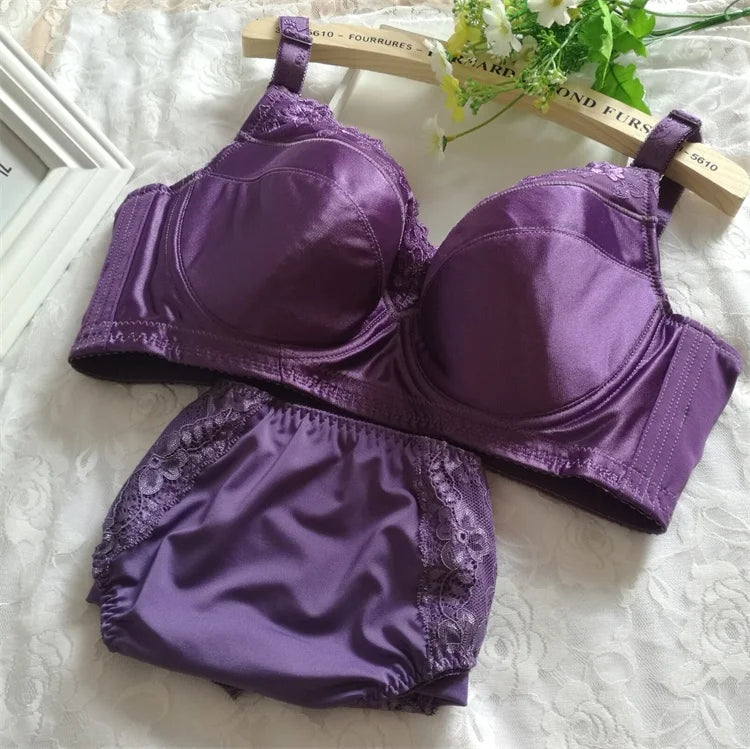 Bra Set Plus Size Female Lingerie B C D E F G H Cup Women Underwear Panties Briefs 34 36 38 40 42 44