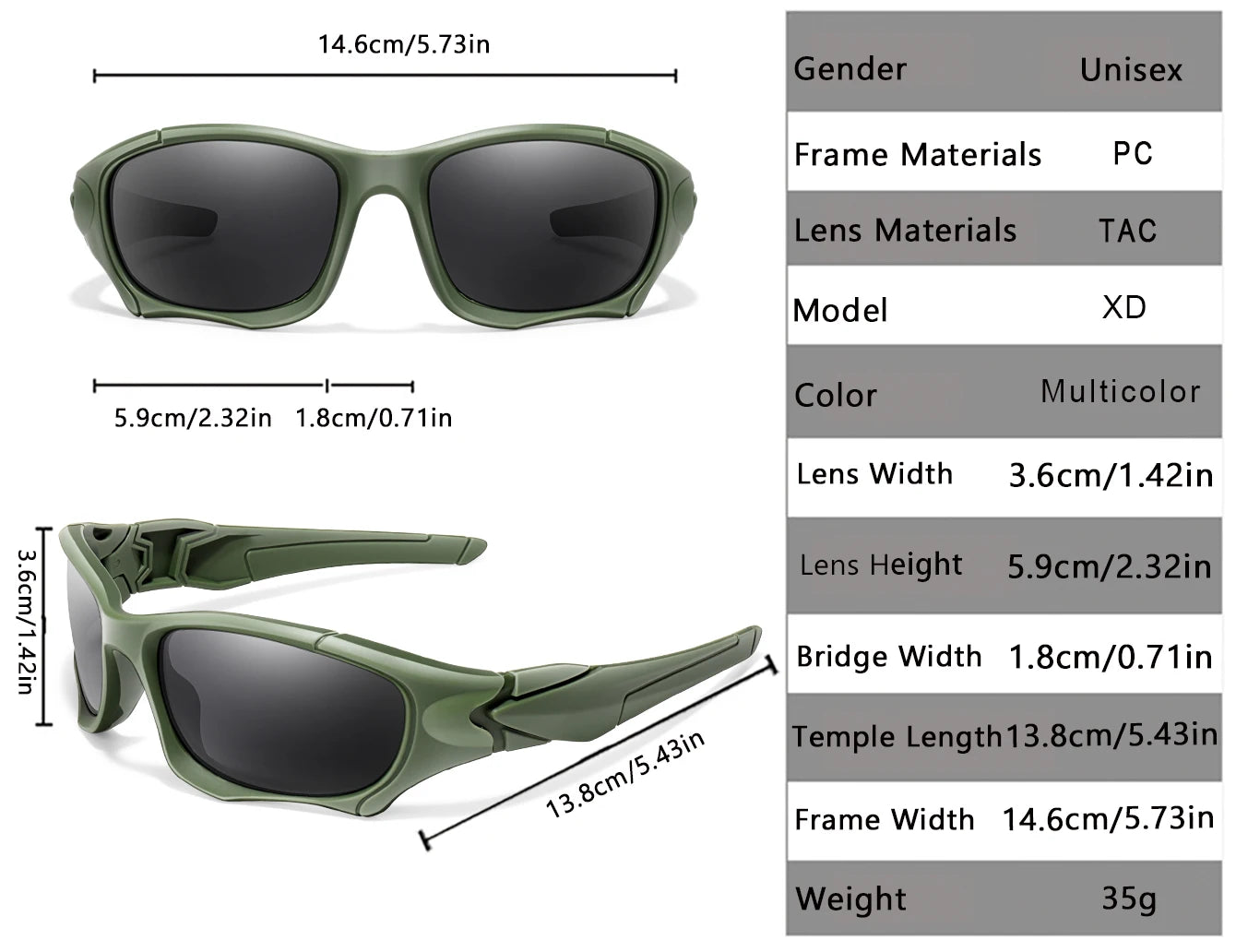Polarized Fishing Sunglasses for Men Women Classic Camouflage Shades with UV Protection for Outdoor Driving Cycling Hiking