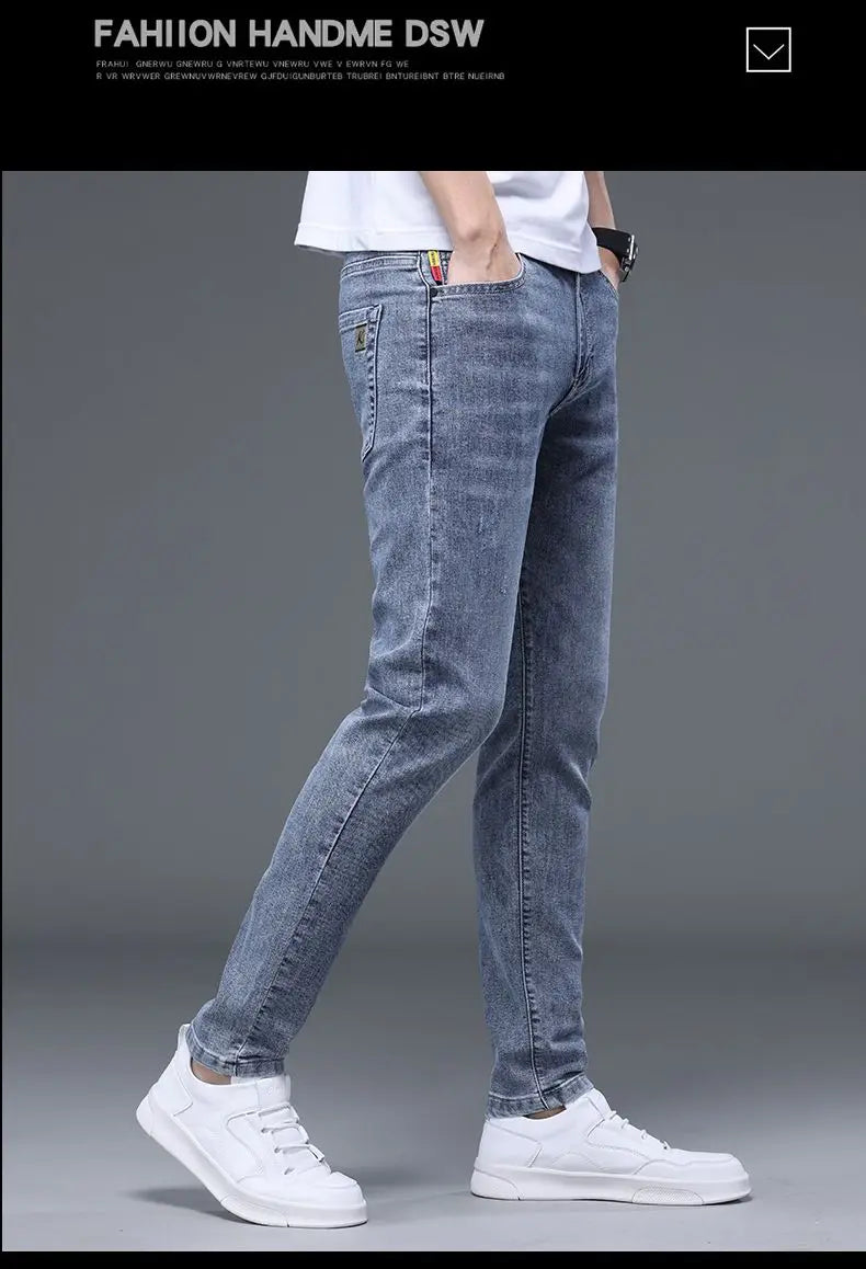 Fleece Thermal Autumn Winter Denim Jeans for Men Pants Warm Thicken Straight Stretch Clothing Fashion Street Causal Denim Pants