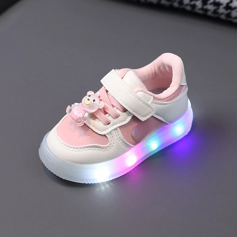 Shoes Children1-6Years Old2Girls Light Board Shoes2025Spring Kids' Leather Casual Shoes Soft Bottom Toddler Shoes