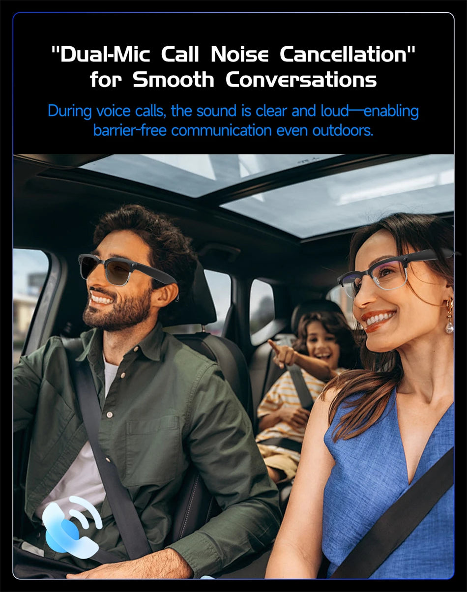 4K HD Camera Glasses Translator AI Glasses Video Recording BT Call Music Glasses Waterproof Sport Bluetooth Smart Sunglasses Men