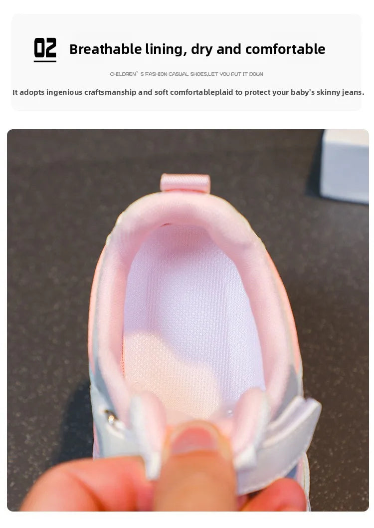 Children's Shoes for Girls and Boys Fashion Sneakers Kids' Soft-Soled Casual Shoes Student Sports Shoes Outdoor Walking Shoes