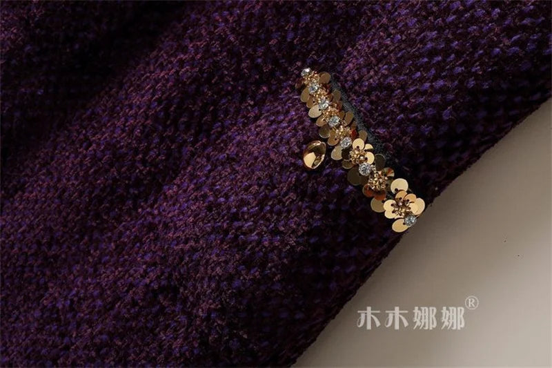 Womens Dresses Small Fragrant Tweed Vest Skirt Beaded Sequined Tweed A word Loose Dress 2025 Spring and Autumn new Women's Dress