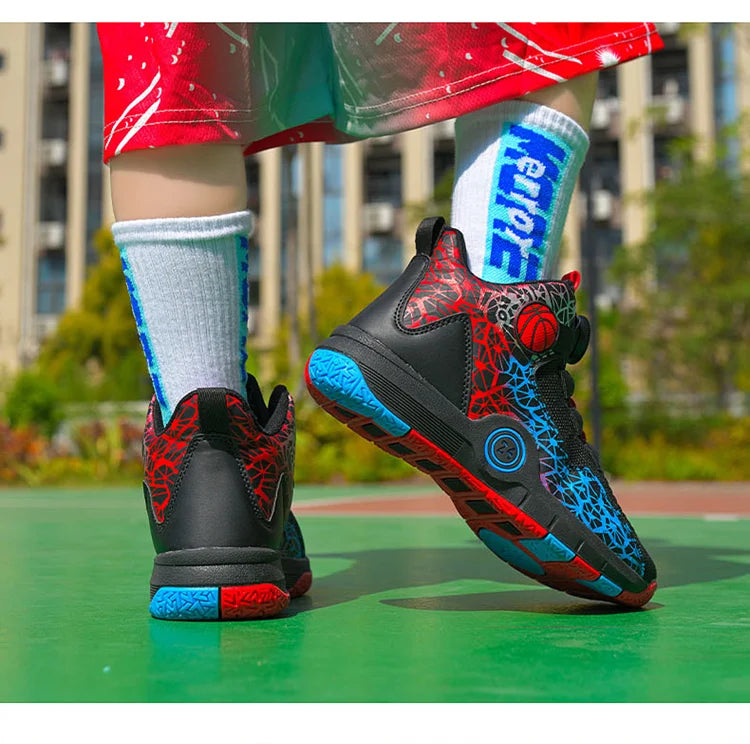 Children Basketball Shoes Original Design 2024 New Indoor Field Training Sports Shoes Comfortable Boy Basketball Shoes for Kids