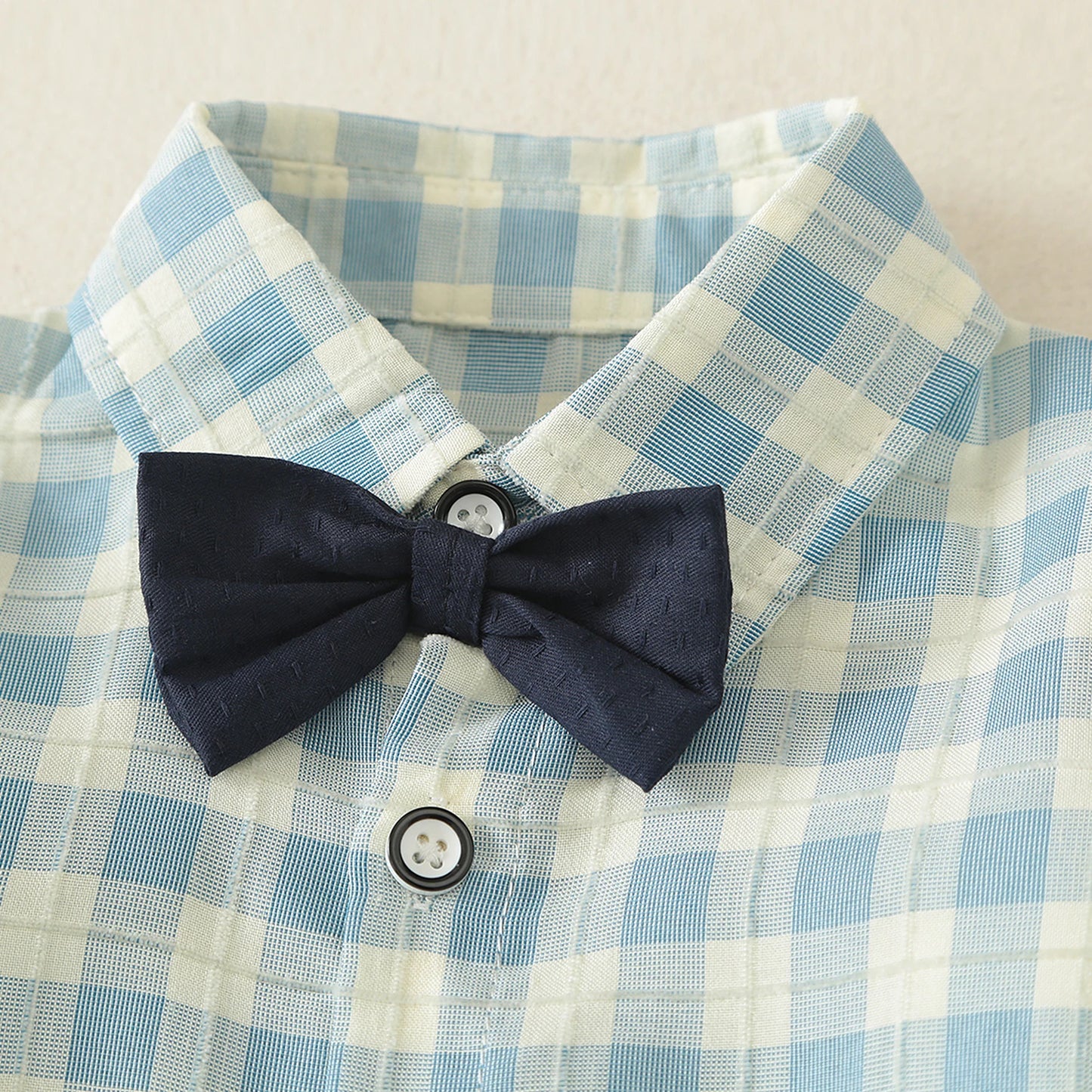 Boy Suit Summer Newborn Baby Clothes Summer Gentleman Children's Dress Lattice Shirt Strap Short+socks 3-piece Suit.