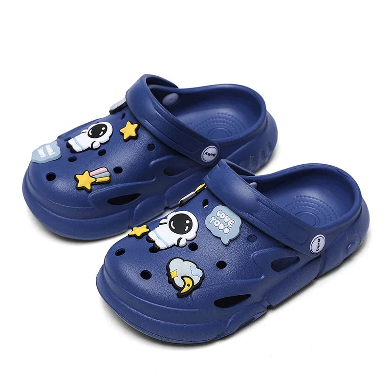 2024 New Girls Clogs Children Sandals 6-12 Years Kids Casual Summer Shoes Sports Soft Thick Sole Slippers for Girl Toddler Shoes