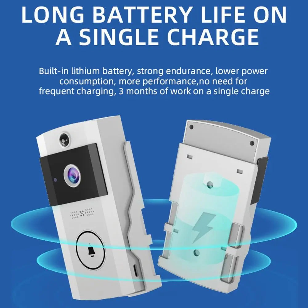 Waterproof Visual Intercom Doorbell Solar Power Wireless Front Door Camera HD Home Security Video Doorbell Outdoor Surveillance