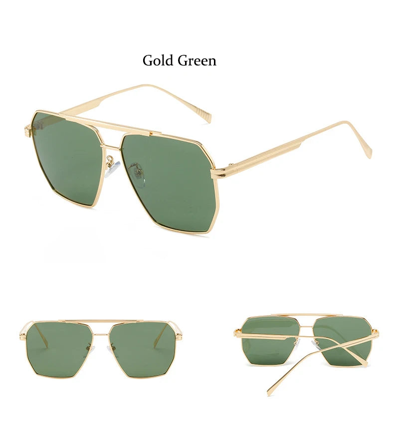 Polarized Sunglasses For Women Men Classic Brand Reflective Lens Square Trendy Sunglasses Woman High Quality Metal UV Protective