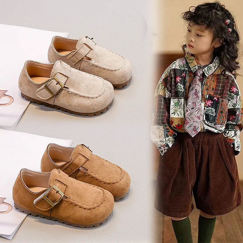 Children's Flat Shoes 2-18 Years Old Khaki Simple Boys Girls Casual Shoes Four Seasons Models Yellow Non-slip Kids Loafers 23-33